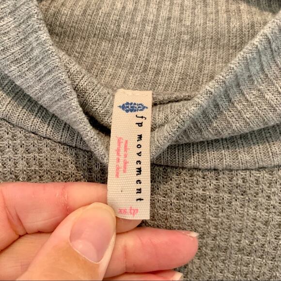 Free People movement grey waffle knit turtle neck - Picture 6 of 9